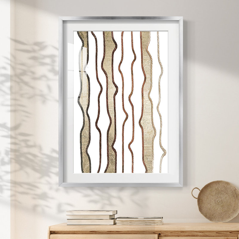 Jagged Flow IV -Framed Print, 28.5" H x 20.5" W, Silver