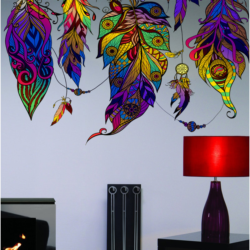 Adhésif décoratif plumes, H 46 po x l 83 po