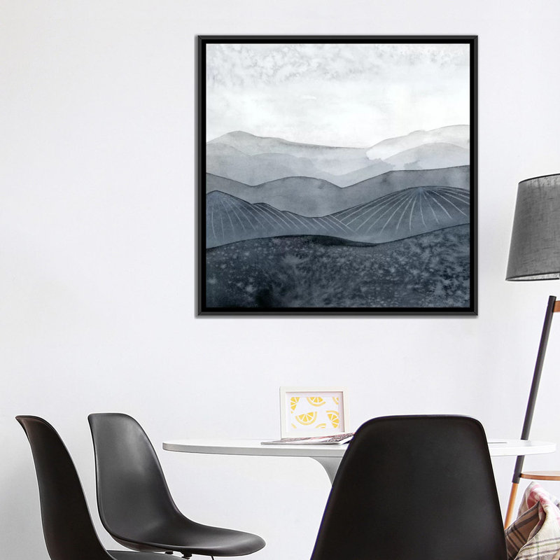 «Blustering Valley I», impression sur toile, H 18 po x l 18 po x P 1,5 po, Toile encadrée noire, Pas de tapis