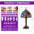 14" Vintage Tiffany Table Lamp With Floral Stained Glass Shade (Bulb Included)