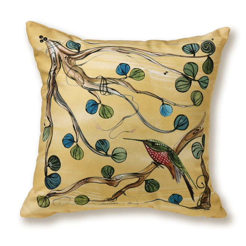 Coussin intérieur / extérieur The Natural World Collection Hummingbird, 20 po x 20 po