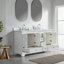 Meuble-lavabo double 60 po avec pierre artificielle