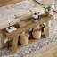 Console 63 po avec pieds arqués, grande table d'entrée de ferme à 2 niveaux pour couloir, salon ou chambre à coucher, brun clair