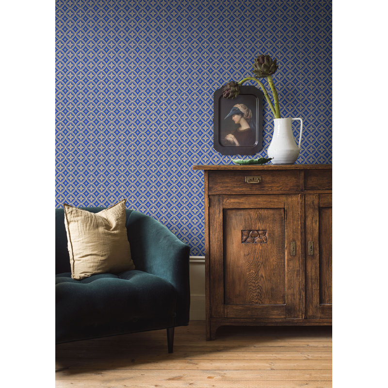Papier peint Boroka, Cobalt; cobalt