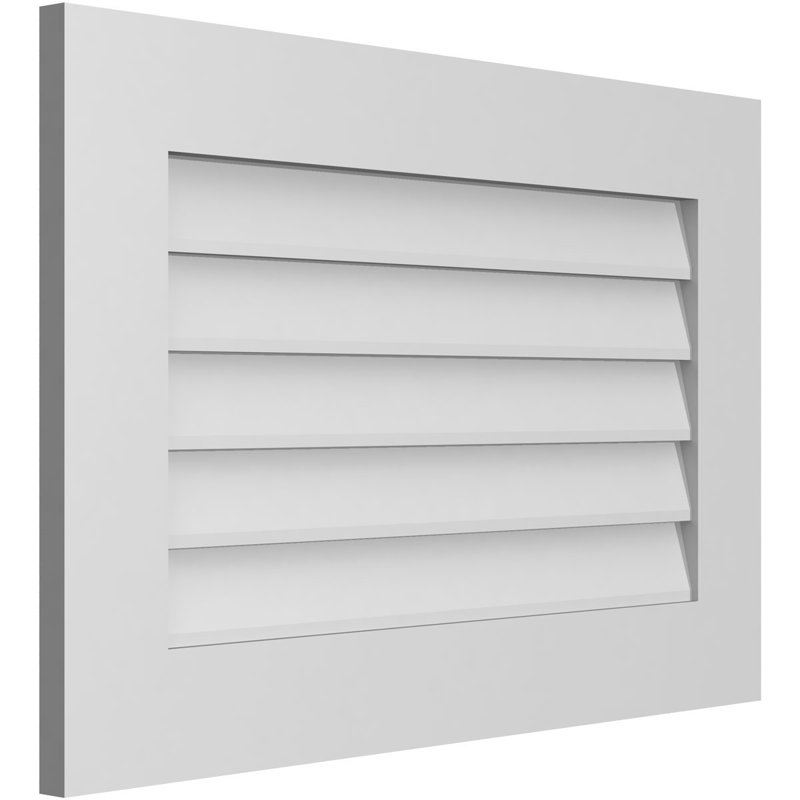 Vent à pignon rectangulaire en uréthane non-fonctionnel, H 20 po x l 30 po x P 1 po