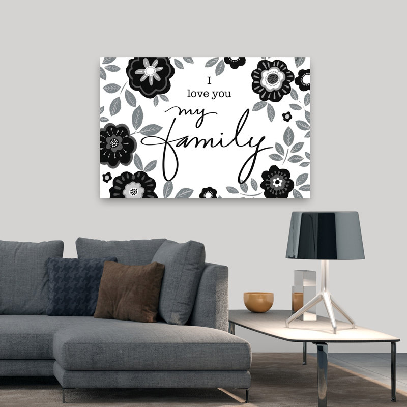 My Family, art floral contemporain, H 32 po x l 48 po