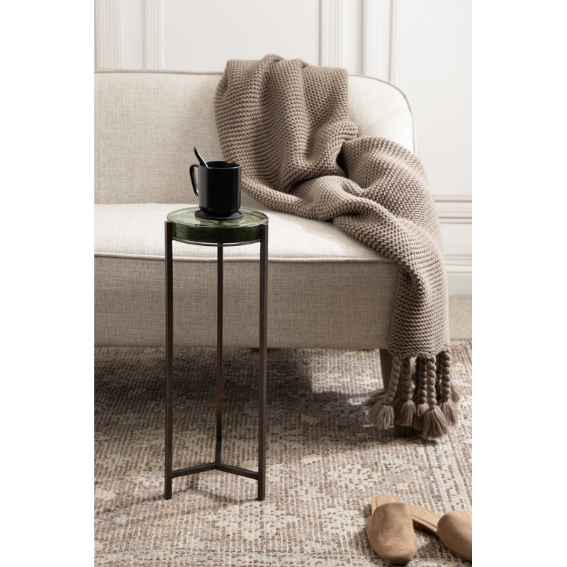 Table de bout Eveland Stone, Verre vert, Bronze
