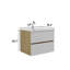 Armoire de salle de bain moderne - blanc neige et chêne naturel, évier intégré en céramique, rangement généreux, fonction de débordement de meuble-lavabo silencieux à fermeture en douceur