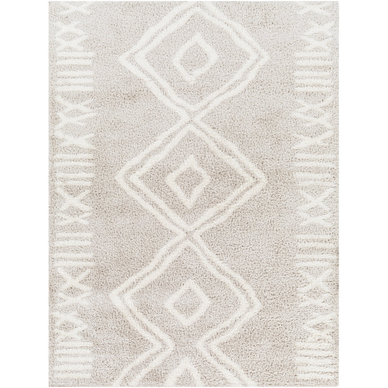 Tapis rectangulaire en polyester beige Agusti, Rectangle 6 pi 7 po x 9 pi