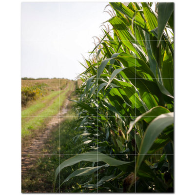Farm Photo 4.25'' x 4.25'' Satin Ceramic Decorative Mural