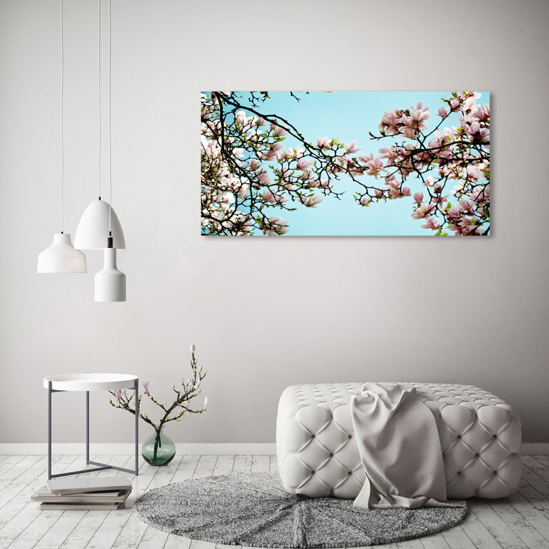 Magnolia Flowers - No Frame Print on Canvas, 60cm H X 120cm W
