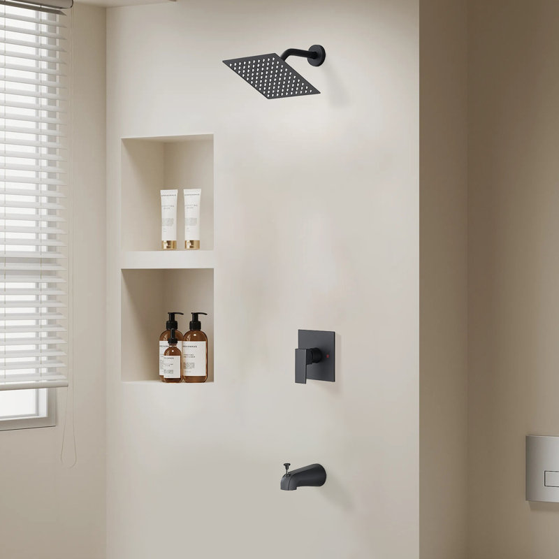 Shower Head Systems Wall Mounted Shower, Matte Black