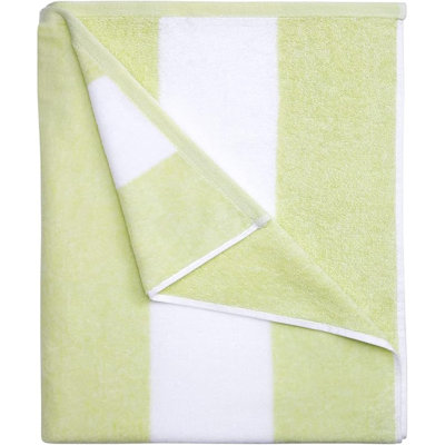 Cotton Oversized Beach Towel - Large 70 X 35 Inch Pool Towel, Striped Quick Dry Swimming Cabana Towel