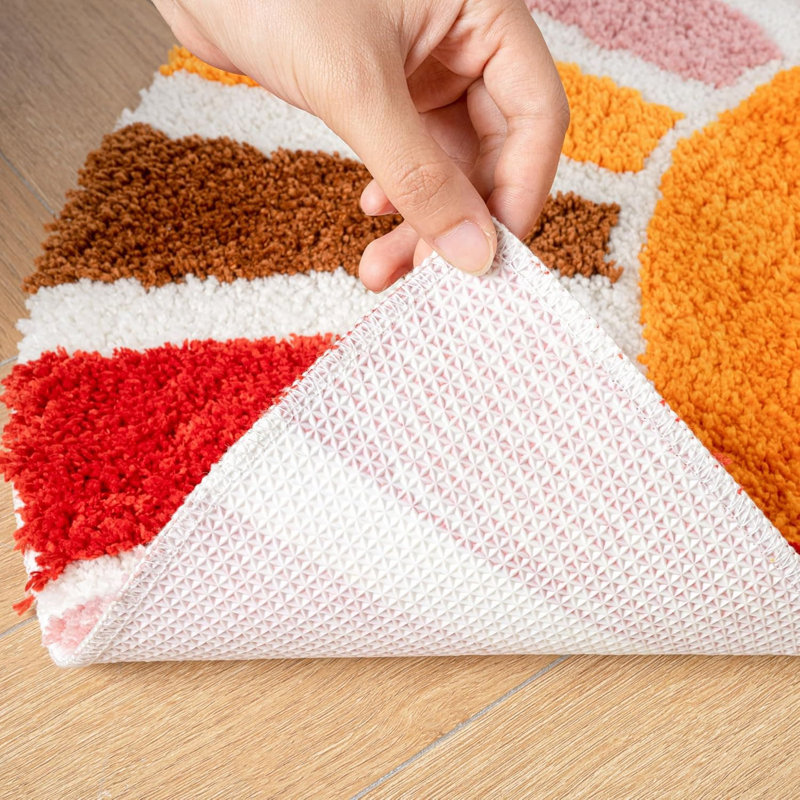 Bohemian Semi-Round Bath Mat: Cute, Non-Slip, Washable for Home Decor