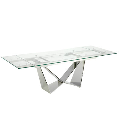 Extendable Glass Top Dining Table