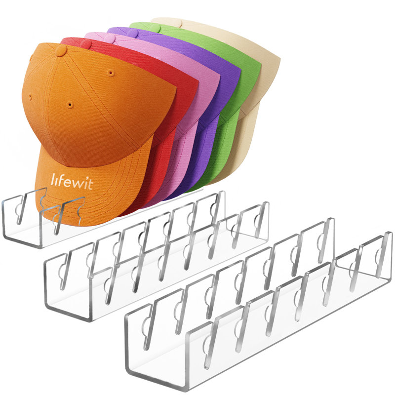 3 Pack Hat Organizer For Baseball Caps, Hat Storage Rack For 21 Ball Caps, Hat Stand Shelf For Trucker Hat And Golf Cap In Closet, Bedroom, Dresser