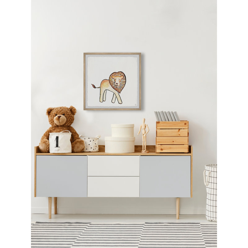 «Carwell Walking Lion», reproduction encadrée, H 12 po x l 12 po x P 1,5 po