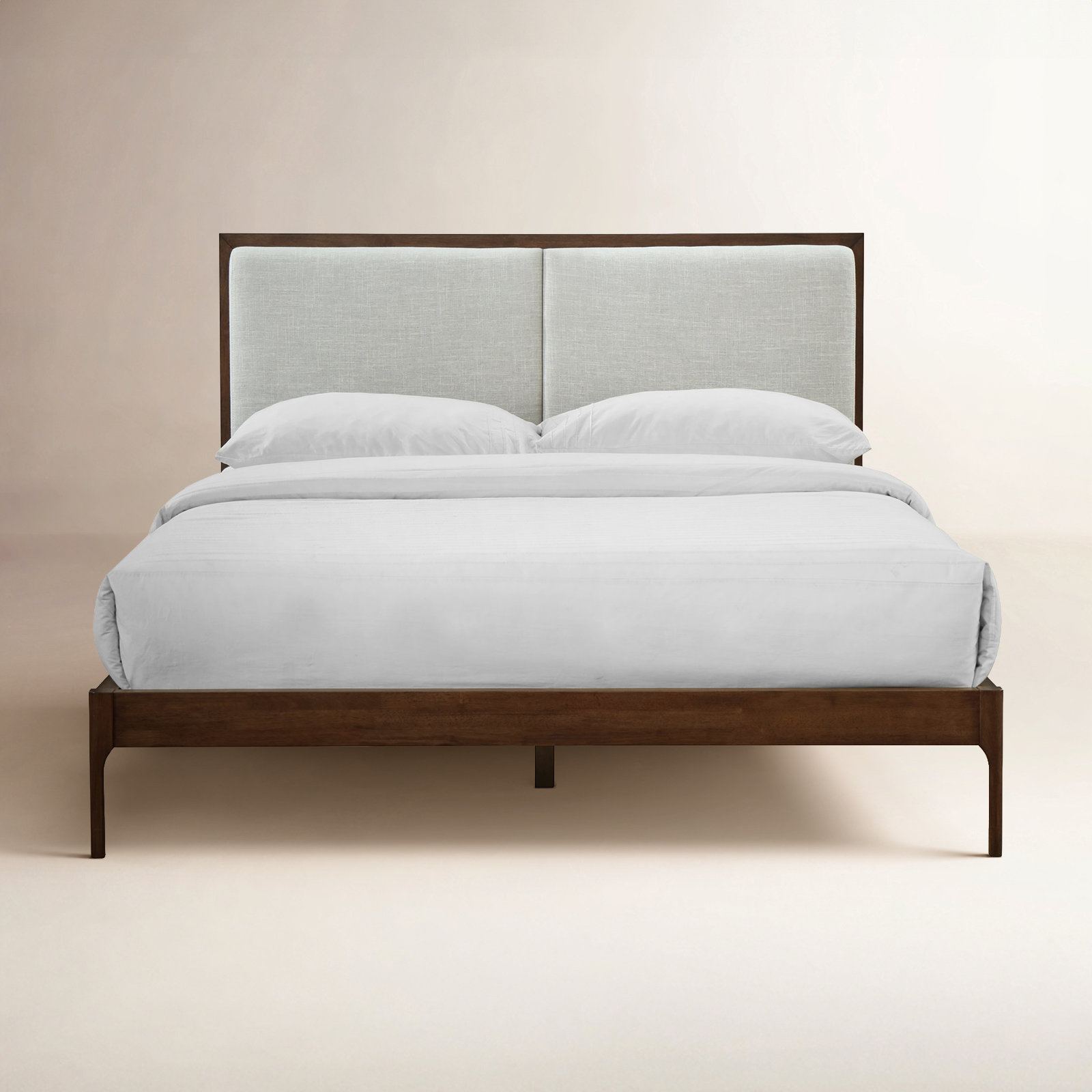 Chisa Upholstered Bed, King, Walnut