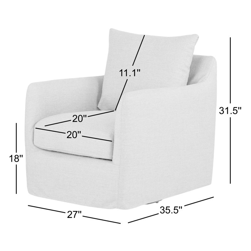 Banks Swivel Armchair, Alcala Taupe Polyester Blend