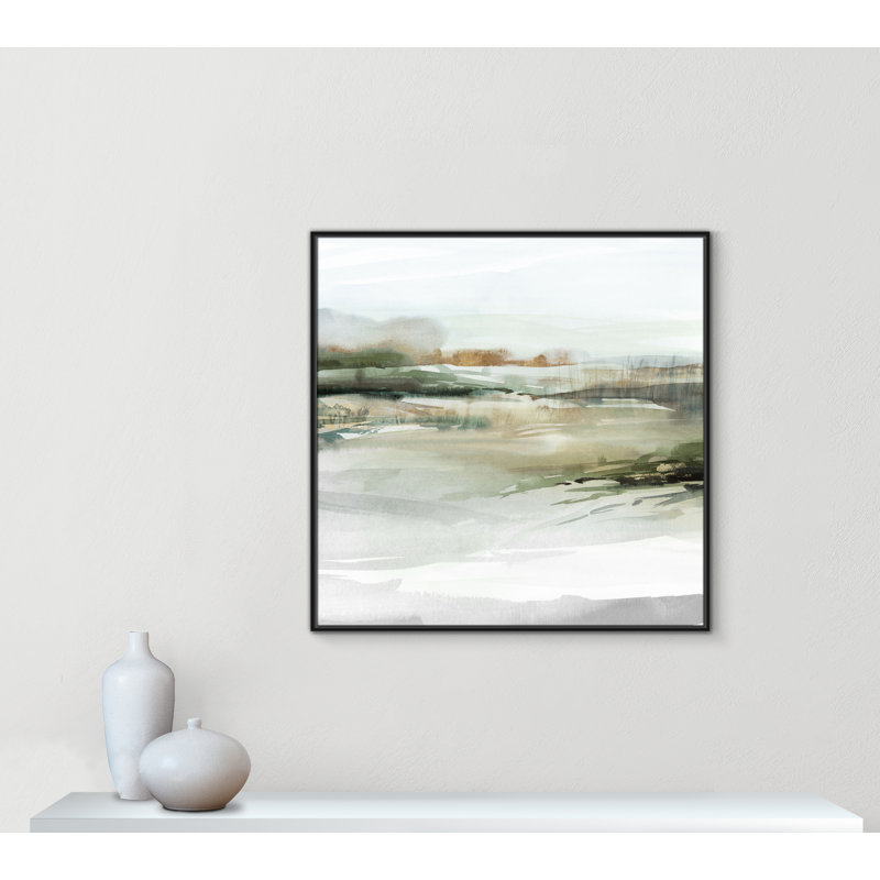«Prologue II» par Isabelle Z, Toile avec cadre, L 41,5 po x H 41,5 po, Cadre flottant noir