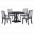 Retro 5-piece Dining Set Extendable Round Table and 4 Chairs for Kitchen Dining Room-451440466