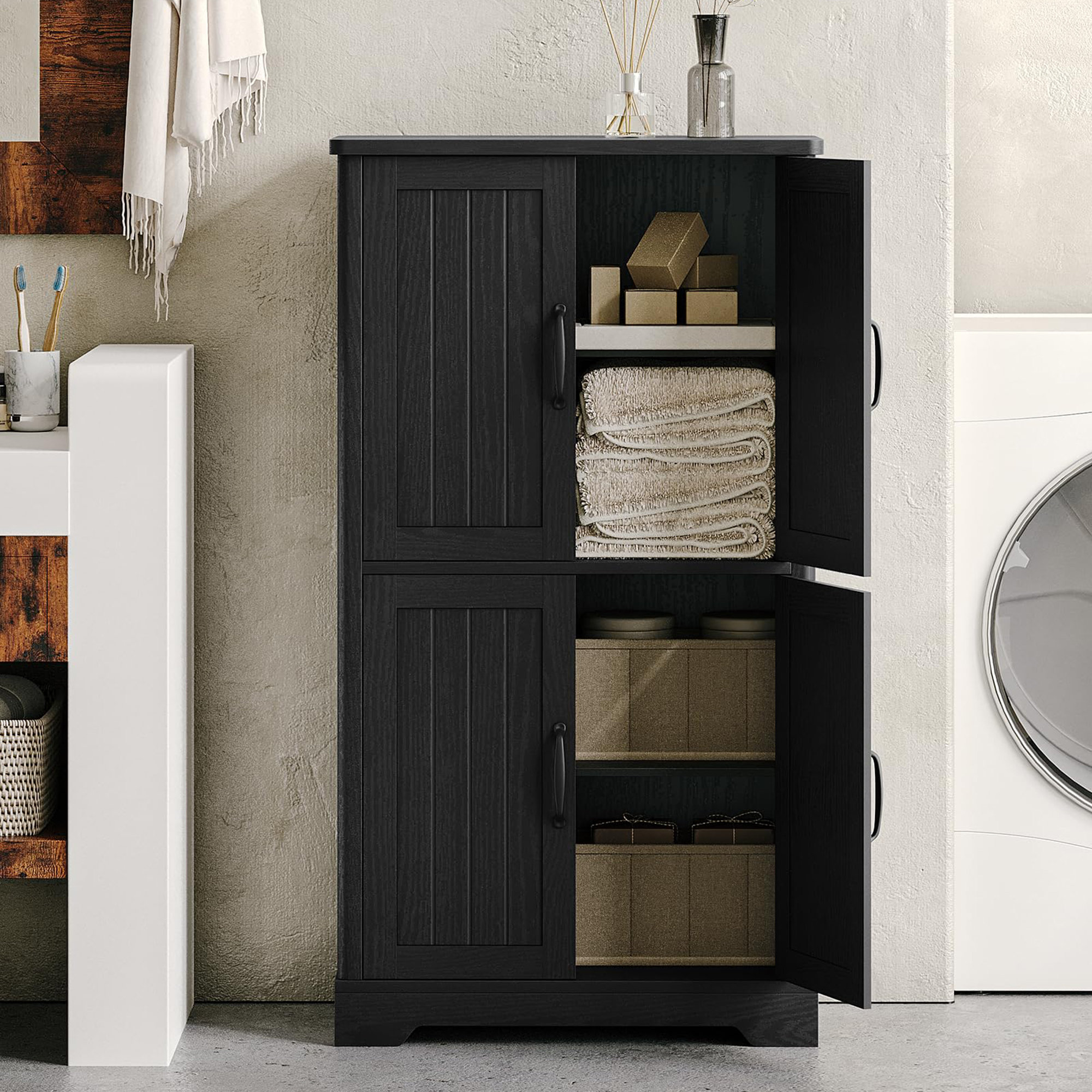 Latitude Run® Bathroom Floor Storage Cabinet | Wayfair