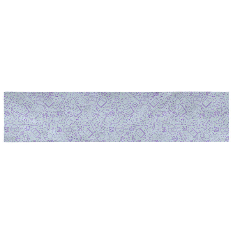 Chemin de table géométrique avicia, 90 po x 16 po, Bleu / Mauve, Polyester
