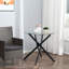 Glass Top Cross Legs End Table