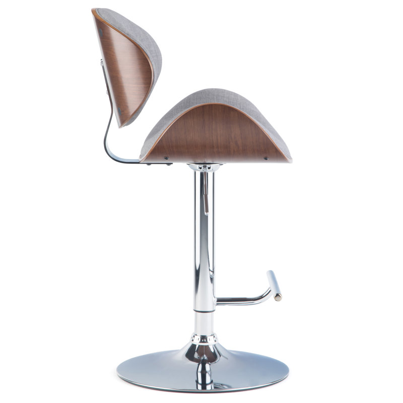 Tabouret de bar pivotant Bentwood, Gris, Brun