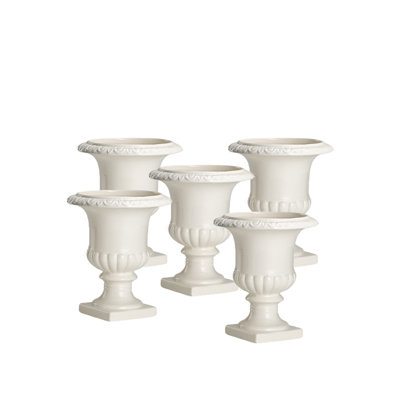 Rosdorf Park White Vase For Flowers, 8.5 In Ceramic White Urn For Centerpieces, Weddings, Events Set Of 6