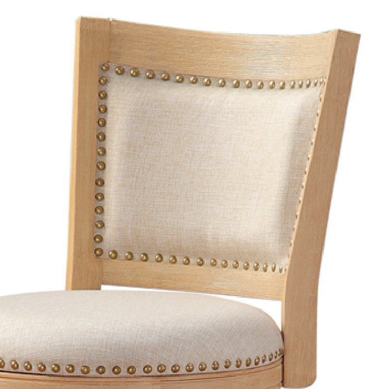 Swivel Upholstered Counter Stool with Solid Wood Frame, Counter Stool (24” Seat Height)