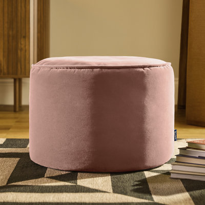Milano 55Cm Wide Velvet Round Pouffe Ottoman
