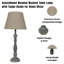 Modern Baldwyn 41 Solid Wood Table Lamp – Traditional Country Bedside Lamp with Fabric Shade, Washed Wood Finish for Home or Office