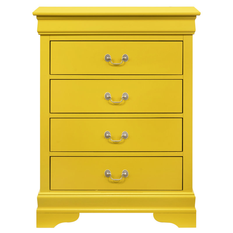 Commode 4 tiroirs Louis Phillipe, Jaune