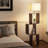 Walnut Solid + Manufactured Wood Free form Floor Lamps