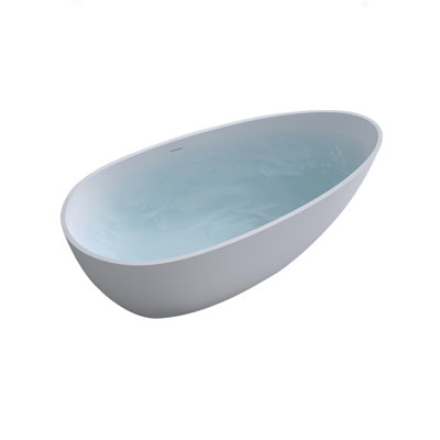 59'' Solid Surface Matte Tub, Freestanding Solid Surface Resin Stone Bathtub