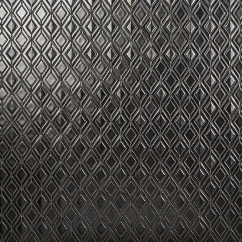 Nabi Jewel 3D Glossy Glass Mosaic Tile, Gunmetal Gray