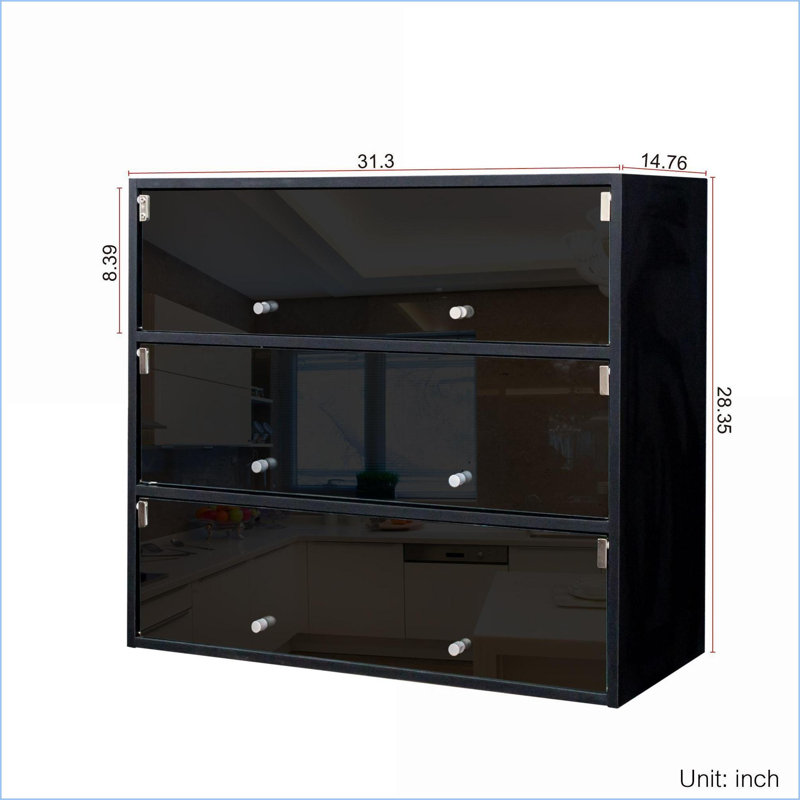 Armoire de rangement pour chaussures, porte en verre noir avec lumières DEL RVB, 31,3 x 14,76 x 28,35 pouces | Contemporain | Panneau de fibres à densité moyenne