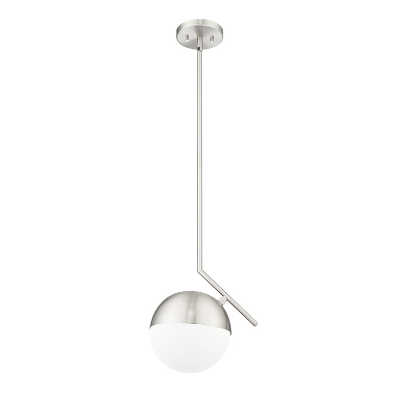 Luminaire suspendu 1 lumière 10,75 po Jarne, Nickel brossé