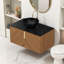 Meuble-lavabo flottant élégant avec comptoir en pierre frittée et lavabo en céramique - Armoire de rangement moderne avec portes à fermeture douce et conception spacieuse