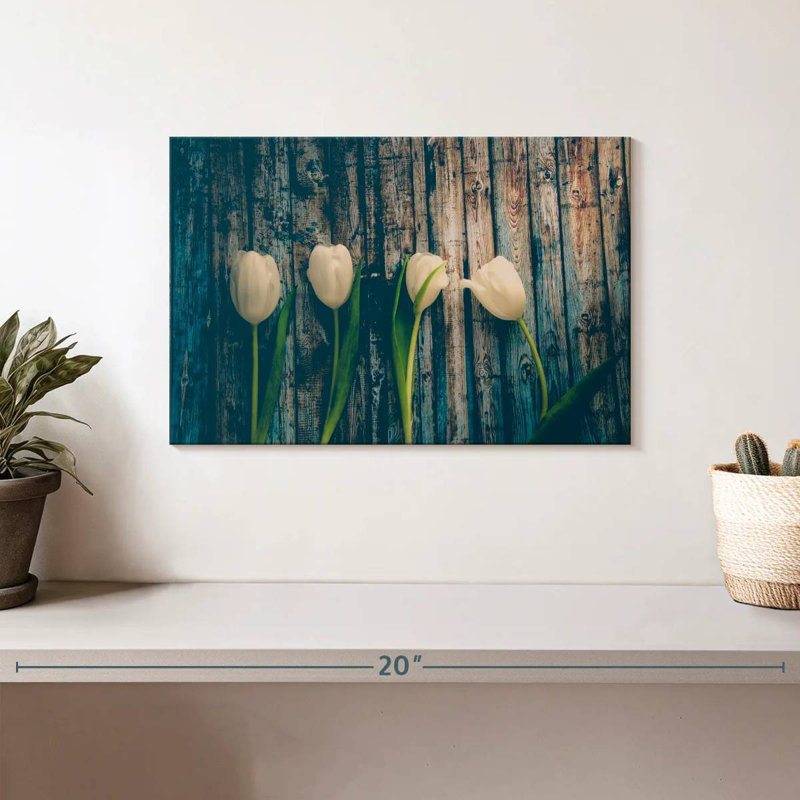 Harnek Pristine White Tulips, 8" H x 12" W