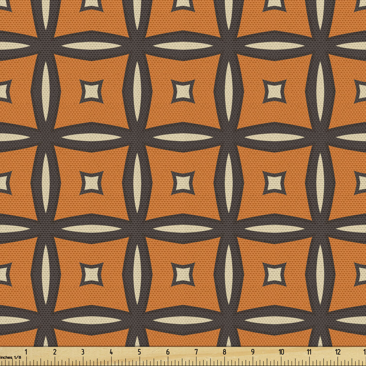 Lamine Retro Square Like Elements Fabric