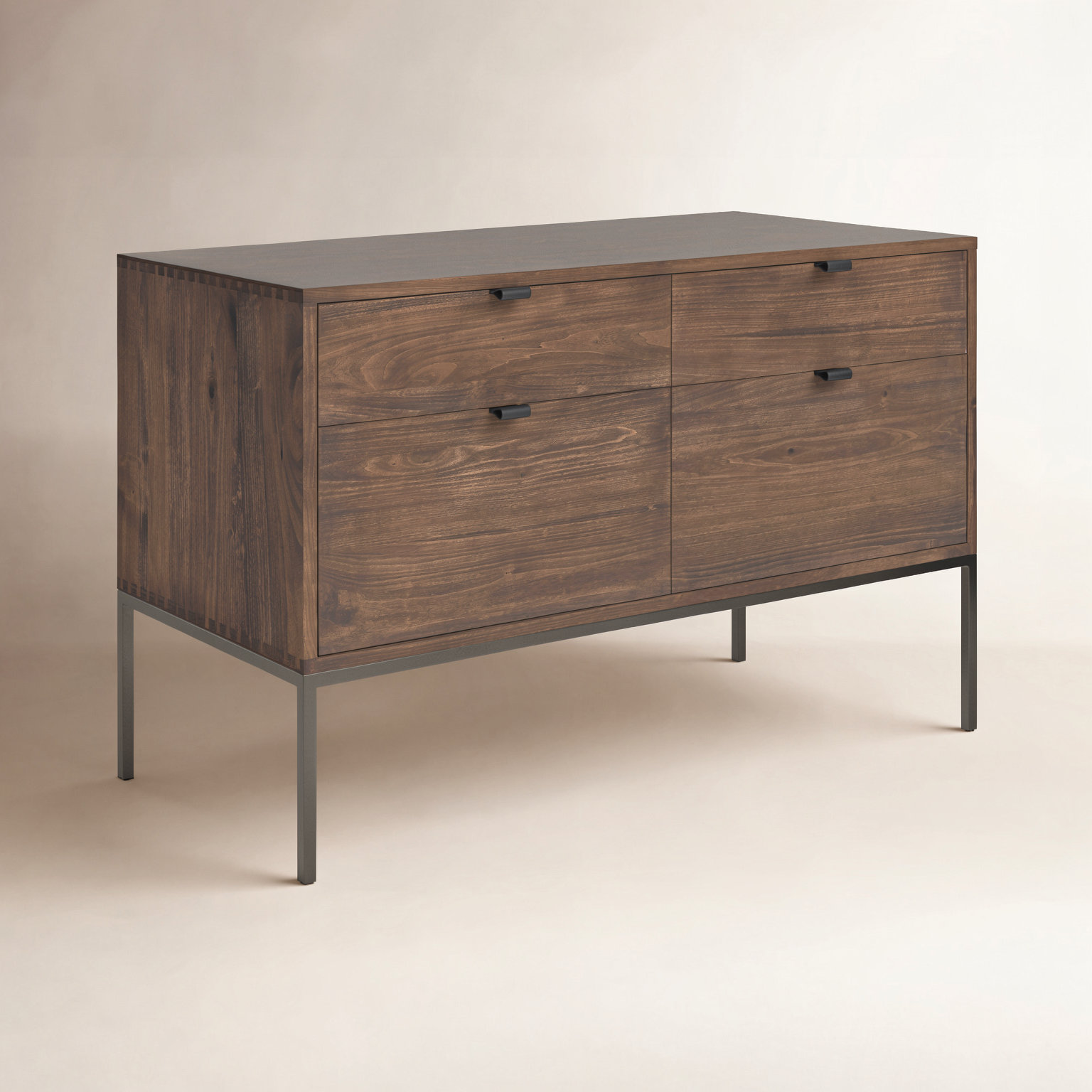 Loki 4-Drawer Filing Cabinet, Brown