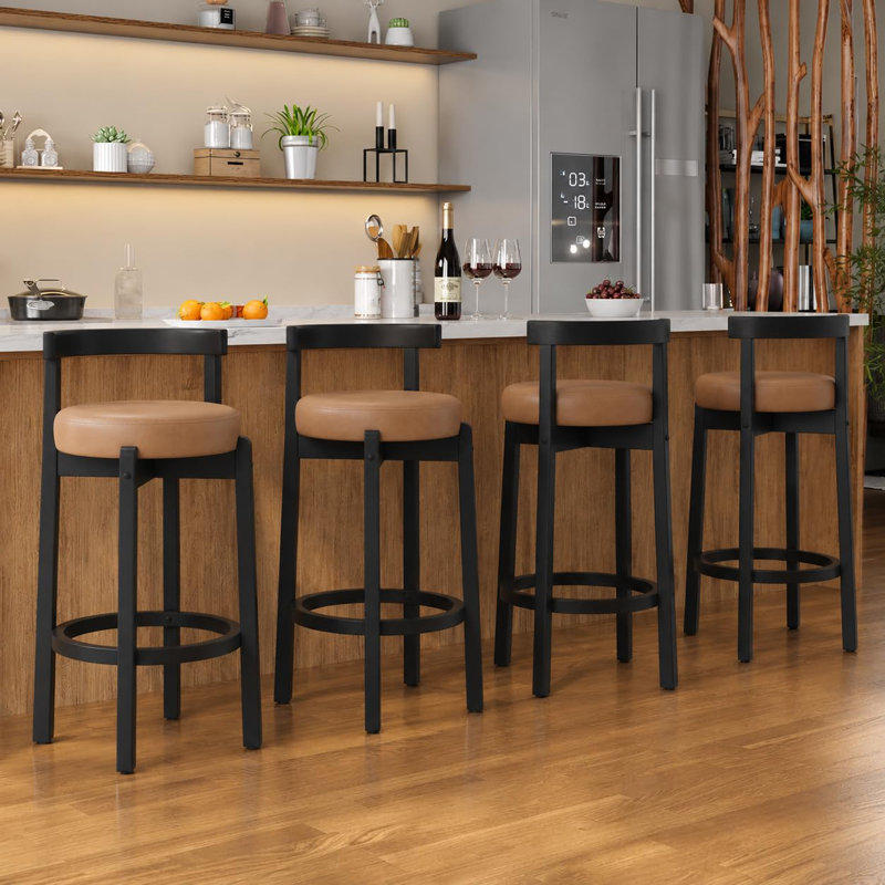 Counter Stool with Solid Wood Frame