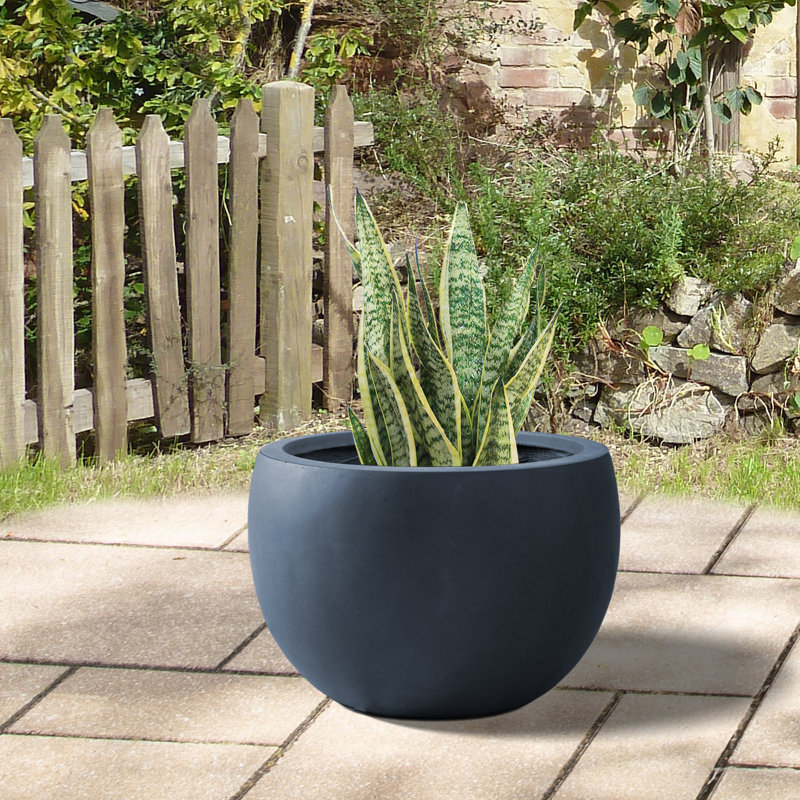 Gagnon Handmade Pot Planter, 8" H x 12" W x 12" D, Granite