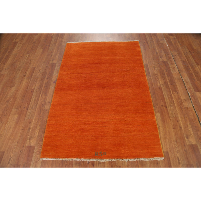Orange Rust Gabbeh Modern Rug 3x5