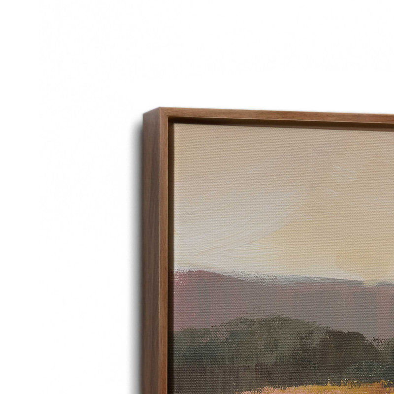 «Coral and Magenta Meadow» par Silvia Vassileva, reproduction d'art sur toile, Brun, Cadre flottant, H 24 po x l 32 po