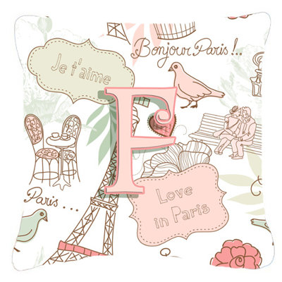 Lettre Love in Paris intérieur/extérieur Throw Pillow