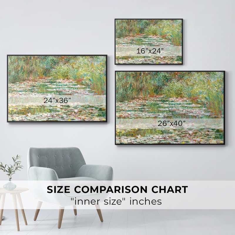 Paysage rétro - CCXLI, Toile avec cadre flottant noir, H 27 po x l 41 po x P 2 po