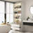 Four Shelves Two Drawers Bathroom Linen Cabinet With Light And Tempered Glass Doors-465691709